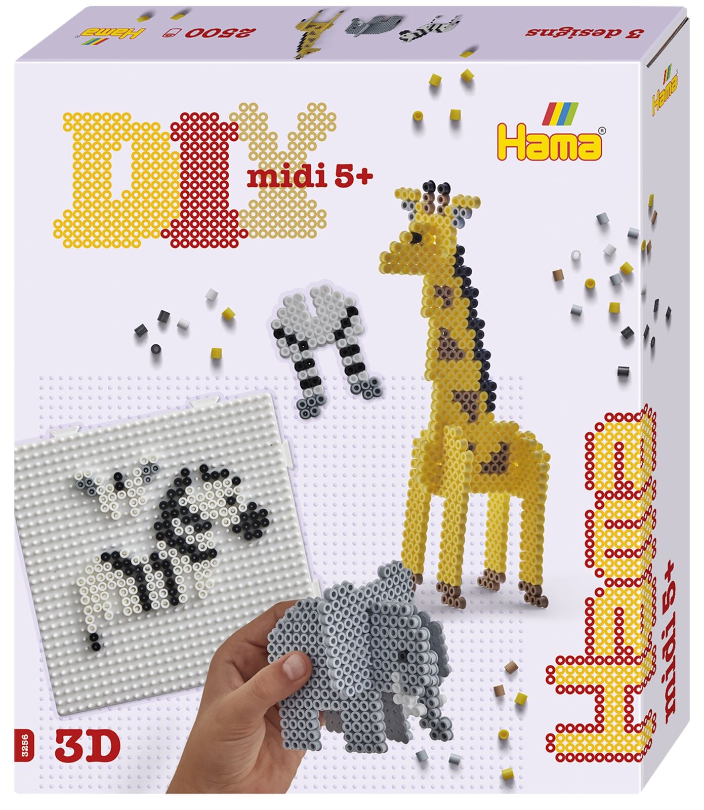 Hama Midi Iron-on Beads 3256, Safari Gift Set, 2500 pieces,