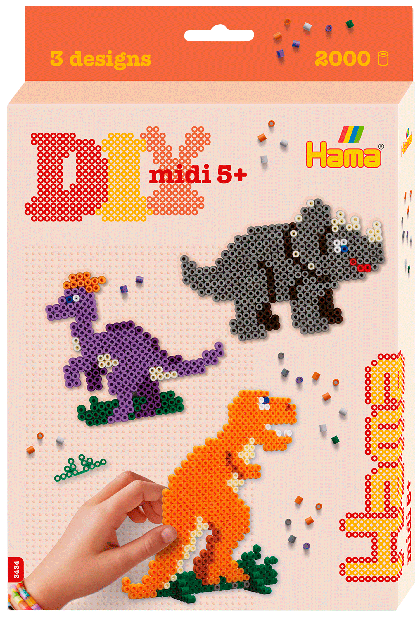 Melty Beads Dinosaur Perler Dinosaur Hama Midi Iron-on Beads 3434