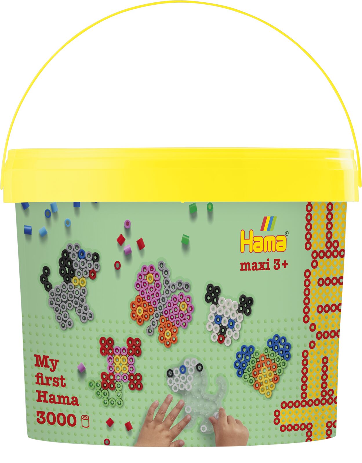 Hama Shop Hama Maxi Bügelperlen 8806, Eimer mit ca. 3.000 bunten Bastelperlen, 4 ...